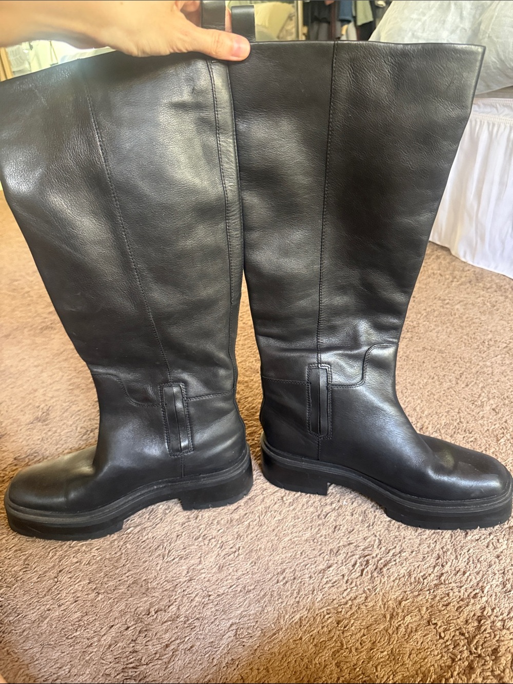 Sam Edelman Tall Black Leather Boots